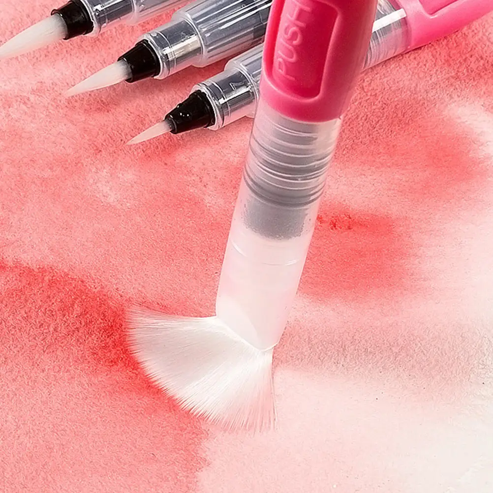 

Watercolor Pen Set Kids Tap Water Pens Plastic Painting Brushes Art Supplies 12 Colors Long Lasting Sturdy Elastic Easy Clean