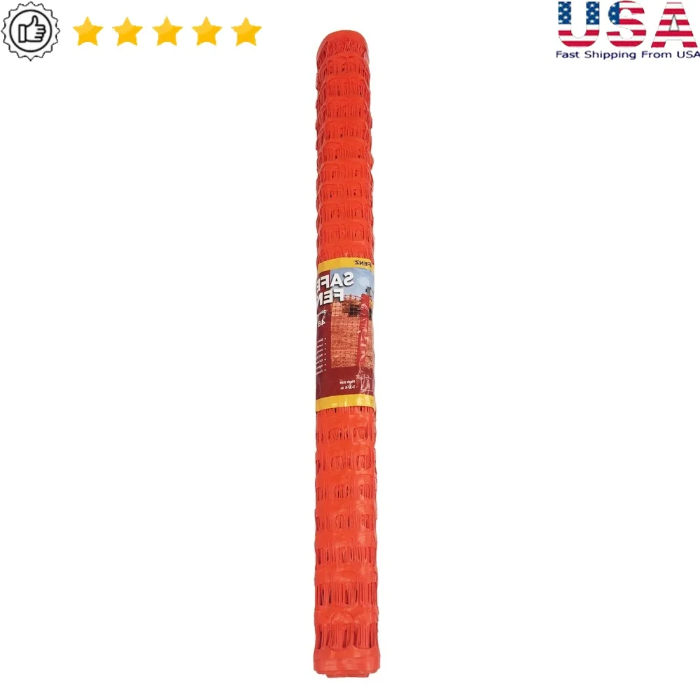 

Heavy-Duty Orange Plastic Safety Fence 48H x 100L Waterproof Construction Barrier Flexible Rot Rust Resistant 1-3/4 Mesh