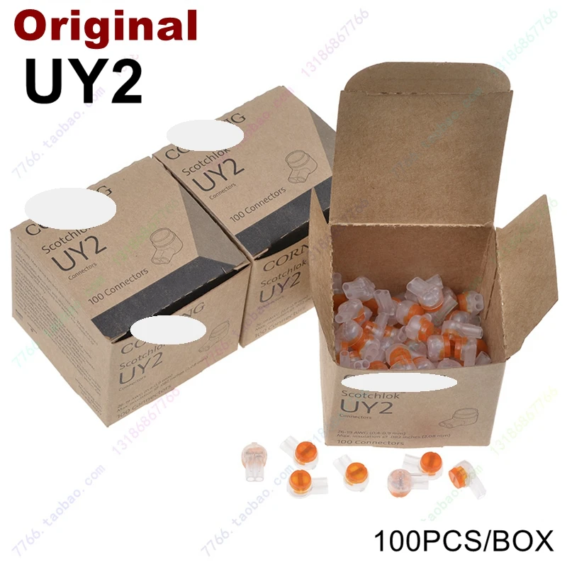 20PCS/LOT 100% Genuine Mexico UY2 Connectors Scotchlok Butt Connectors UY2 Two Blade Telephone Wires Adapters For 26-19 AWG Wire