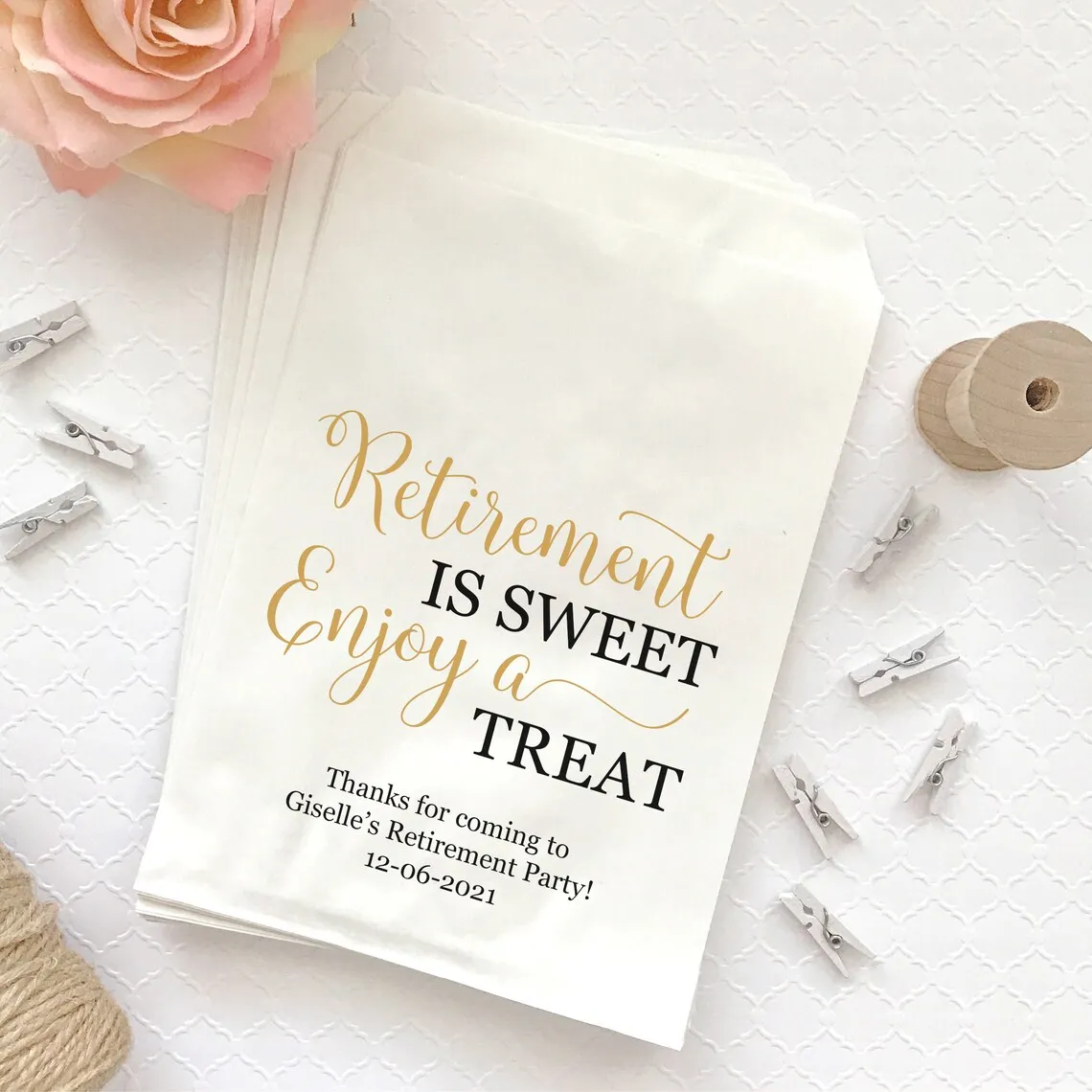 Retirement is sweet bags - Retirement party favor bags - Retirement bags