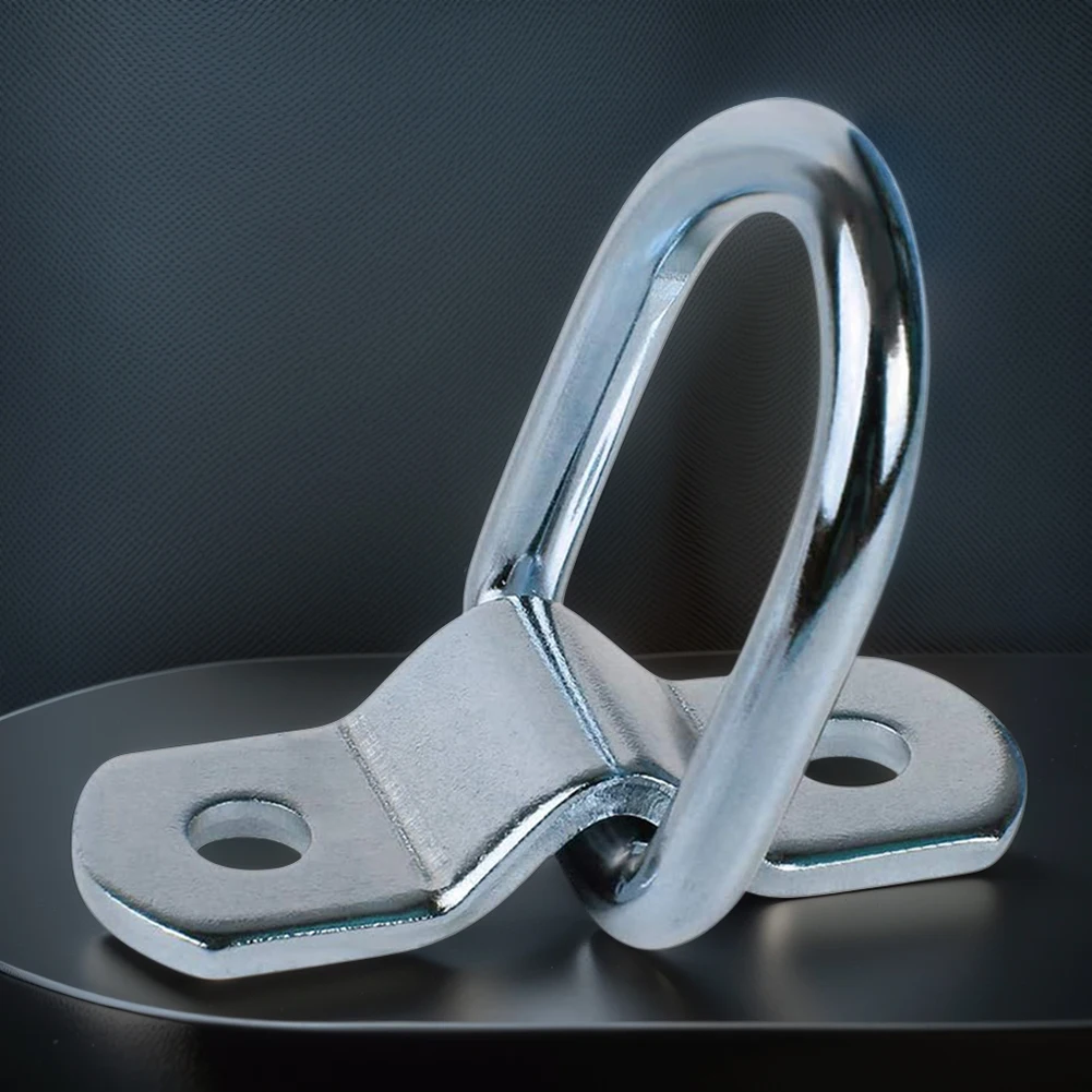 4Pcs 3/8 Trailer Anchor Rings 2400LBS Heavy Duty Anchor Lashing Ring Goods Tie Down Surface Mount D-Ring for Trailer Lorry Truck