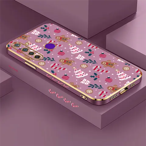 Phone Case For OPPO Realme Note 60 Neo 3 2 Pro X7 Pro V25 V13 V5 GT Master Q5 Q3i Plating TPU Christmas Tree Snowflake Cover