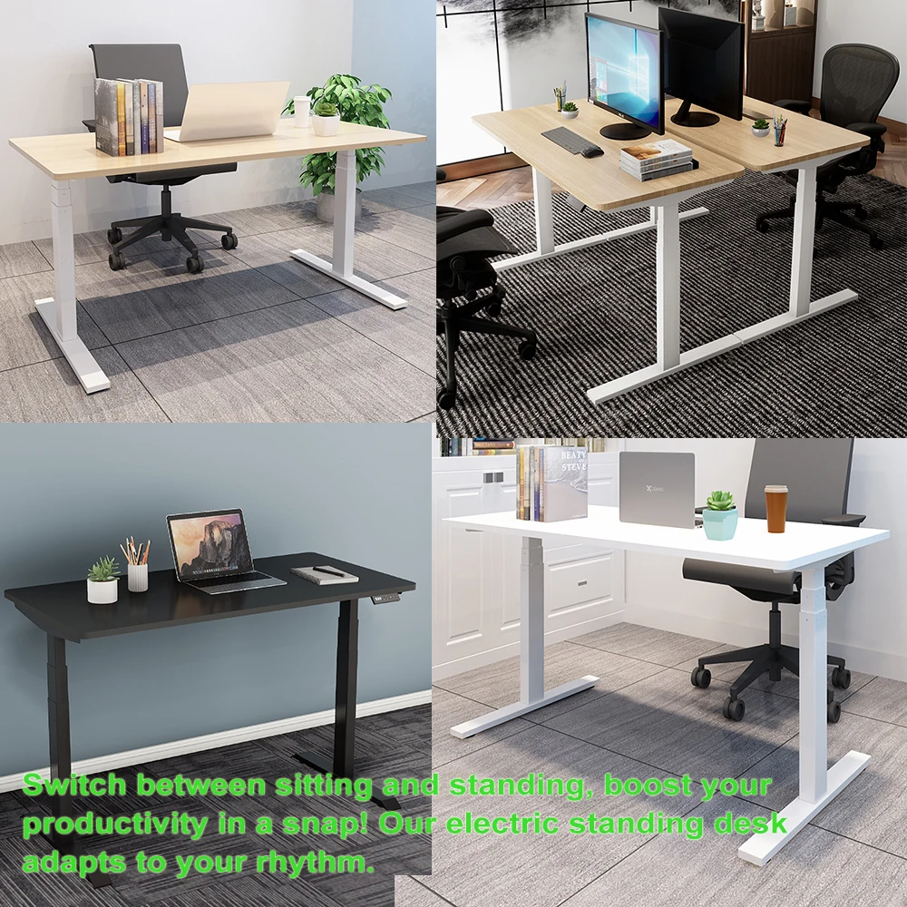 Electric Dual Motor Computer Desk Height Adjustable Office Tables Motorized  Sit Stand Desk Frame