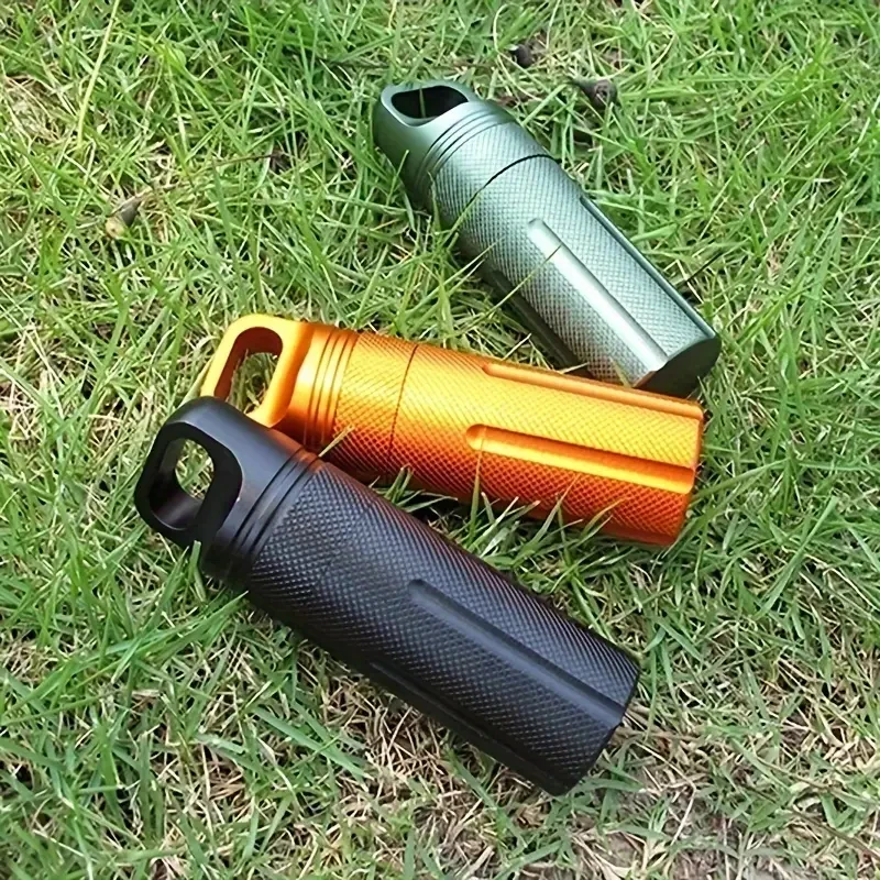 Aluminum Alloy Waterproof Pill Case - Portable Sealed Medicine Bottle, First Aid Outdoor Storage Container, Single Piece image 5