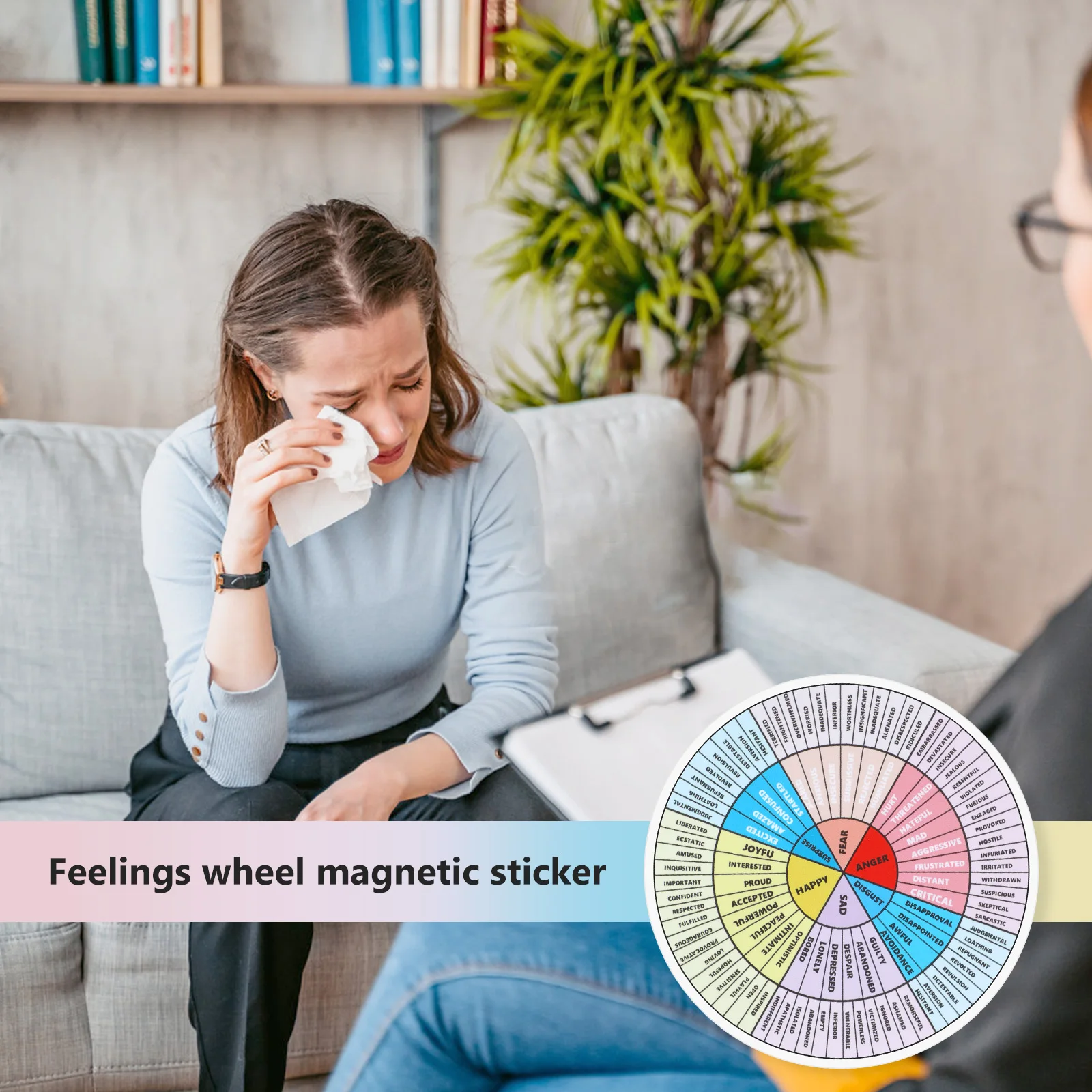 

Emotion Wheel Magnetic Stickers Feelings Chart Kids Emotions Portable PVC Rubber Fridge Magnets Learning