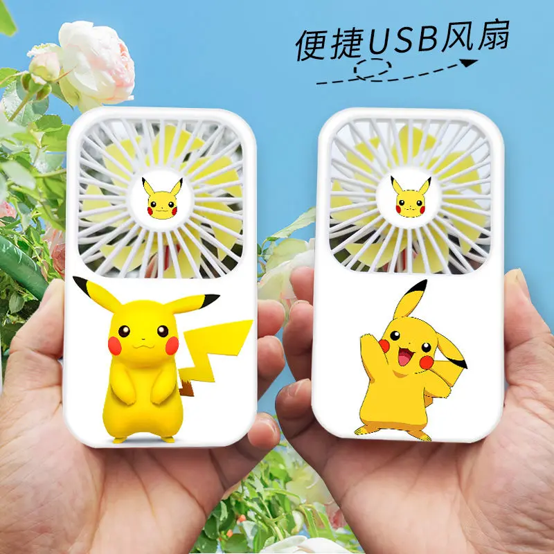 

2025 Pikachu Happy Moe Mini Fan Portable Handheld Small Fan Desk Creative Handheld Small Fan
