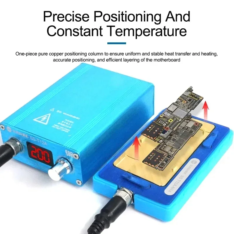 SUNSHINE SS-T12A Soldering Station Kit Mobile Phone Motherboard Repair Tool For IPX~14/Pro/max CPU Heating Disassembly Platform