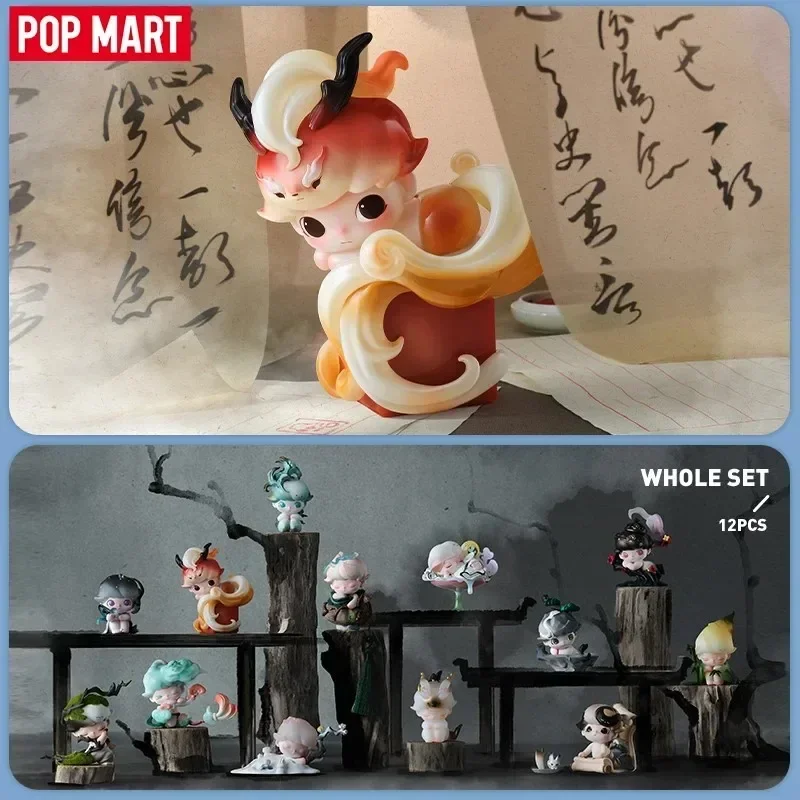 

POP MART DIMOO Kawaii Аниме Фигурка - серия слепая коробка Истории в чашке Сюрприз Mystery Dolls для девочек