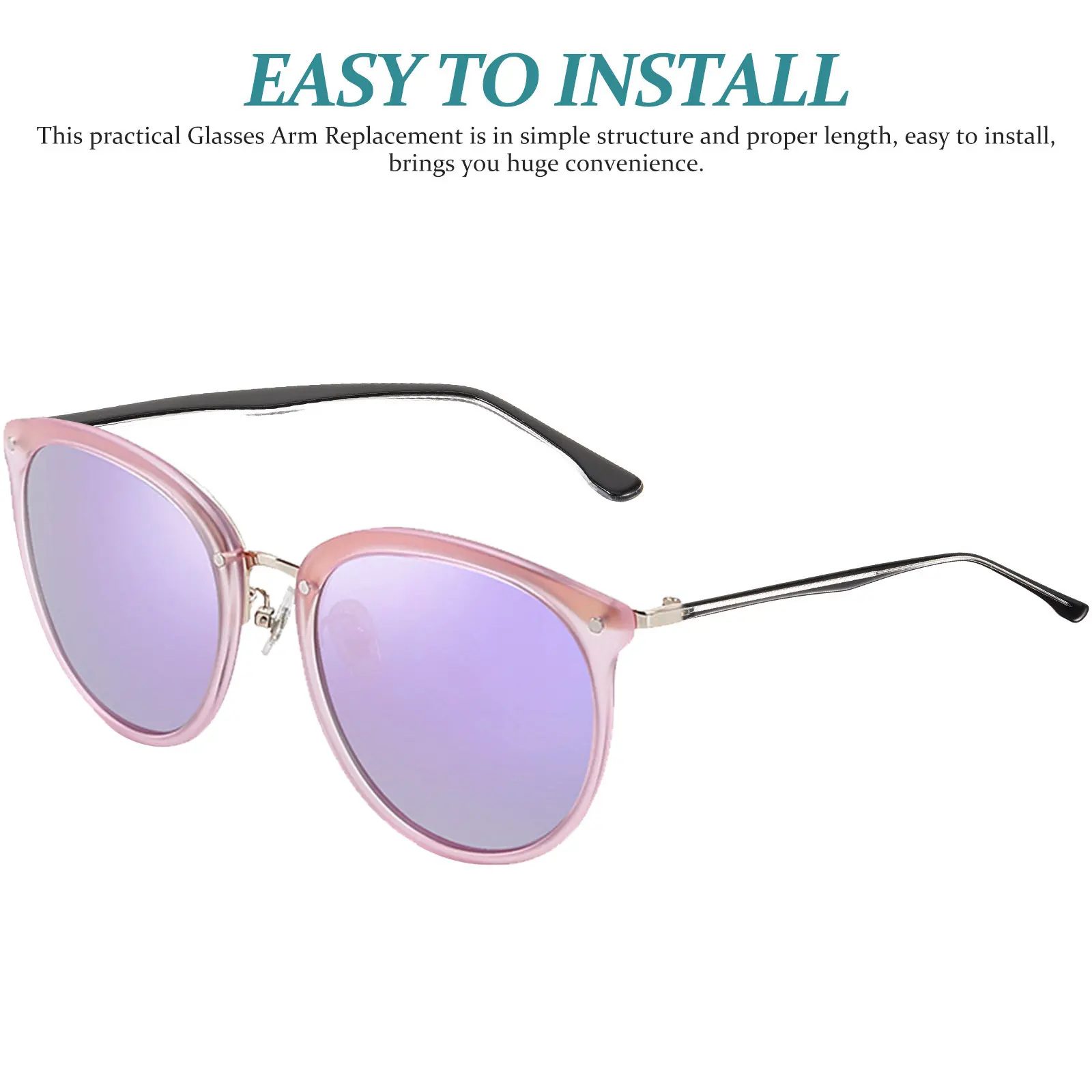 1Pair Universal Glasses Arm Replacement Temple for Reading Sunglasses Myopia Eyeglasses Comfortable Ear-Friendly Polished Metal