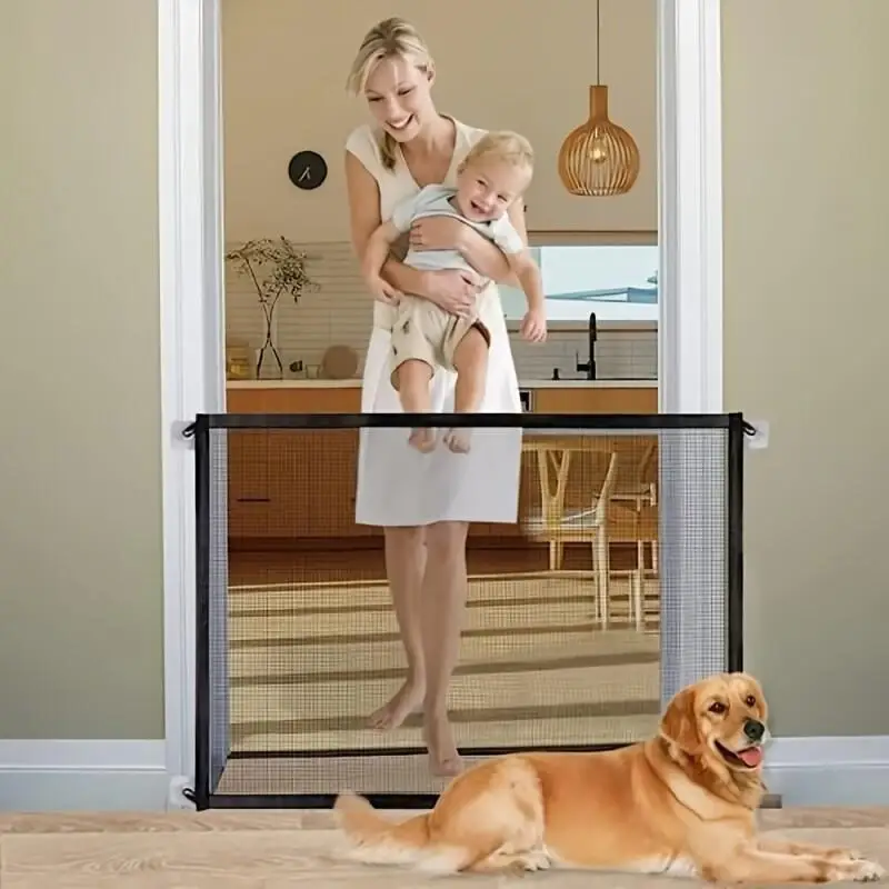 Dog Gate Ingenious Mesh Dog Fence For Indoor and Outdoor Safe Pet Dog gate Safety Enclosure Pets Supplies Dropshippings 2024 New