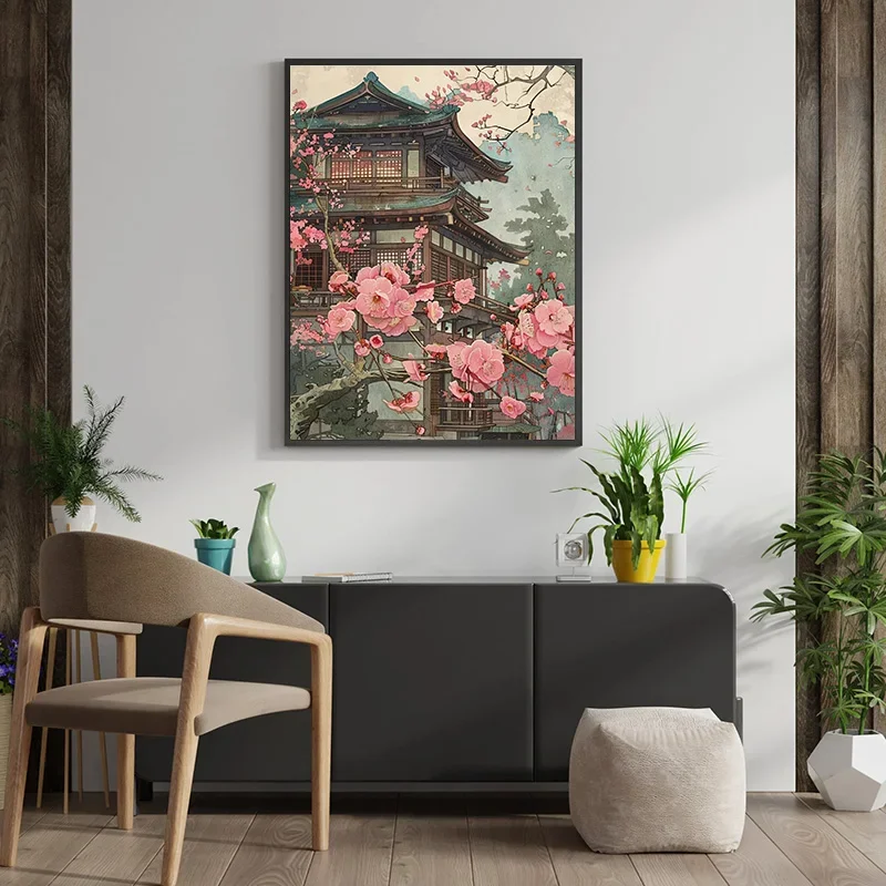 خمر هيروشي يوشيدا مستوحاة المشارك التقليدية اليابانية قرية المشهد حائط لوح رسم الفن غرفة المعيشة ديكور المنزل #3