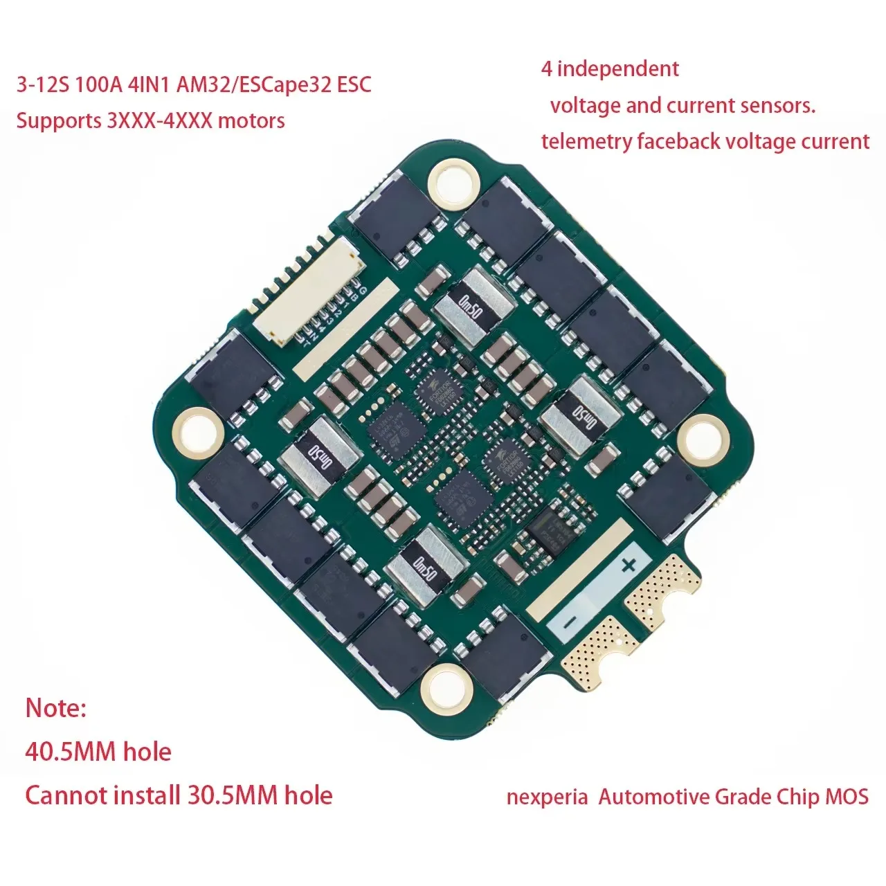 SmCpNeutronrc Fpv Esc 3-12s 100a Am32 4in1 Esc Compatible Con Dshot150/300/600/1200/multishot/oneshot