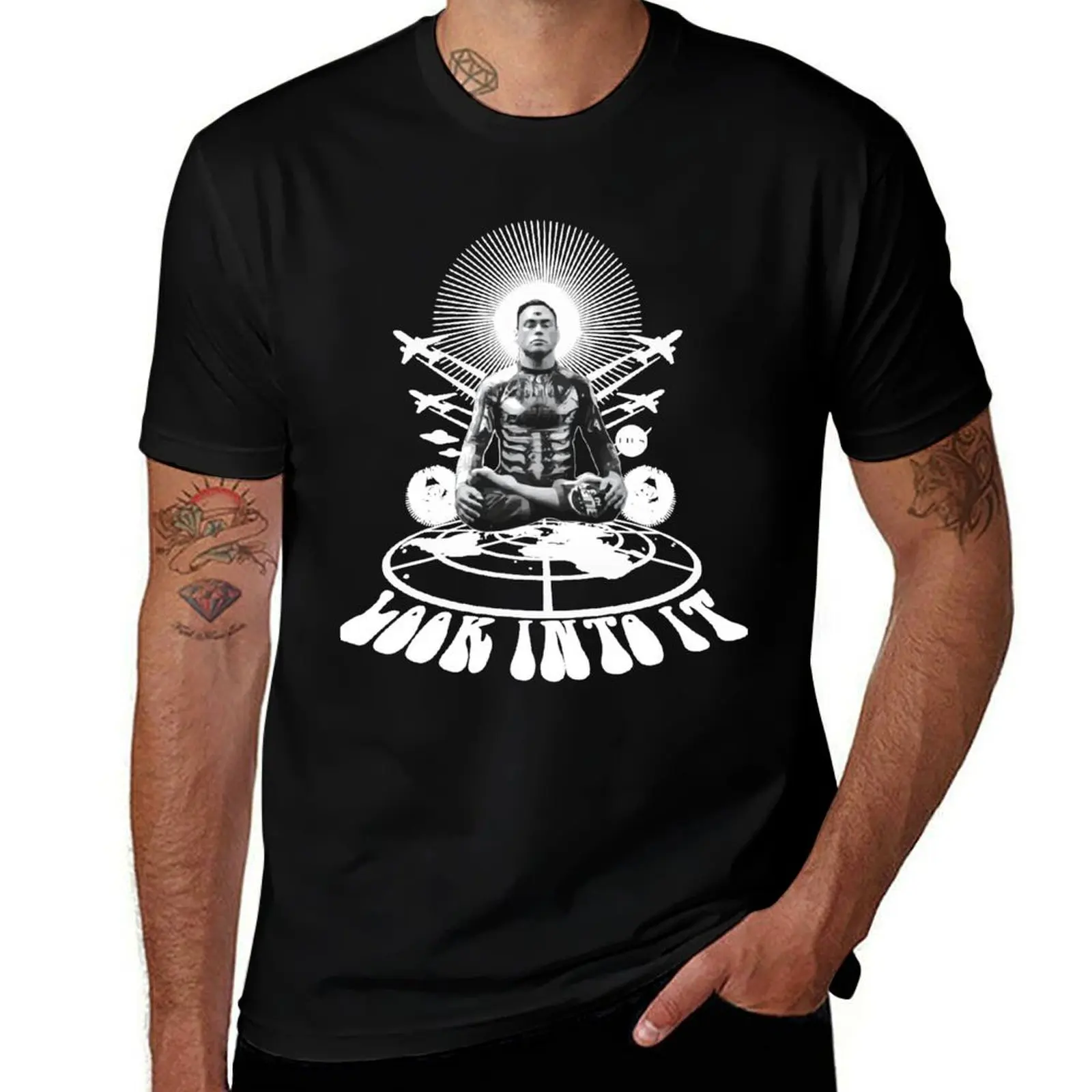 Camiseta Eddie Bravo LOOK INTO IT (edición 3rd EYE WIDE OPEN), camisetas gráficas divertidas para hombre, Camiseta de algodón