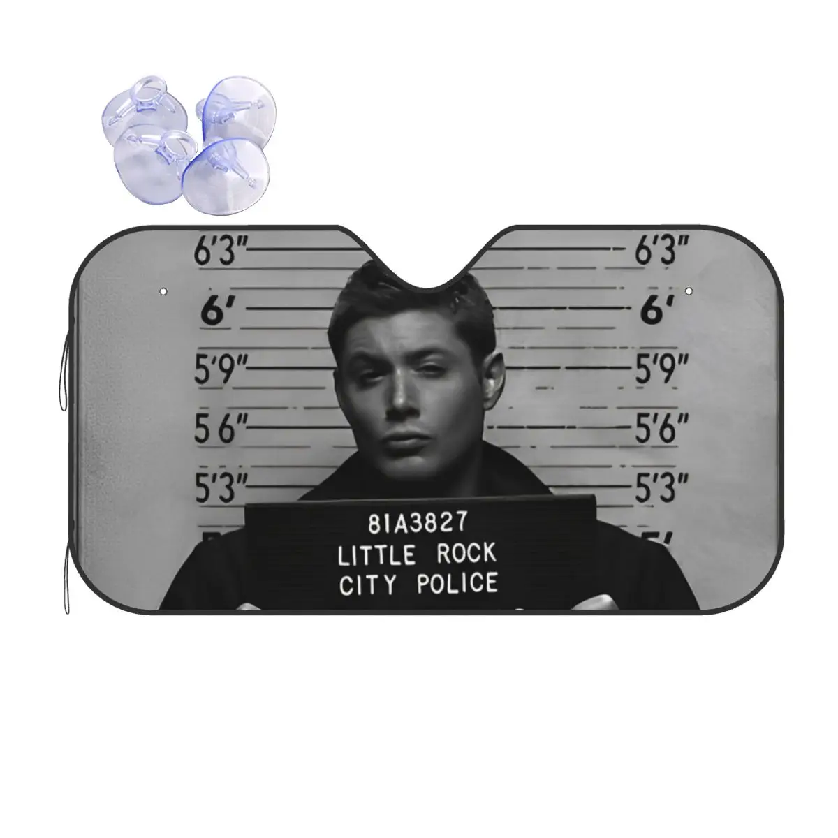 

Mugshot Dean Winchester Novelty Sunshade Windscreen Supernatural TV Series Foils Sunshade Visor Sunscreen Curtain