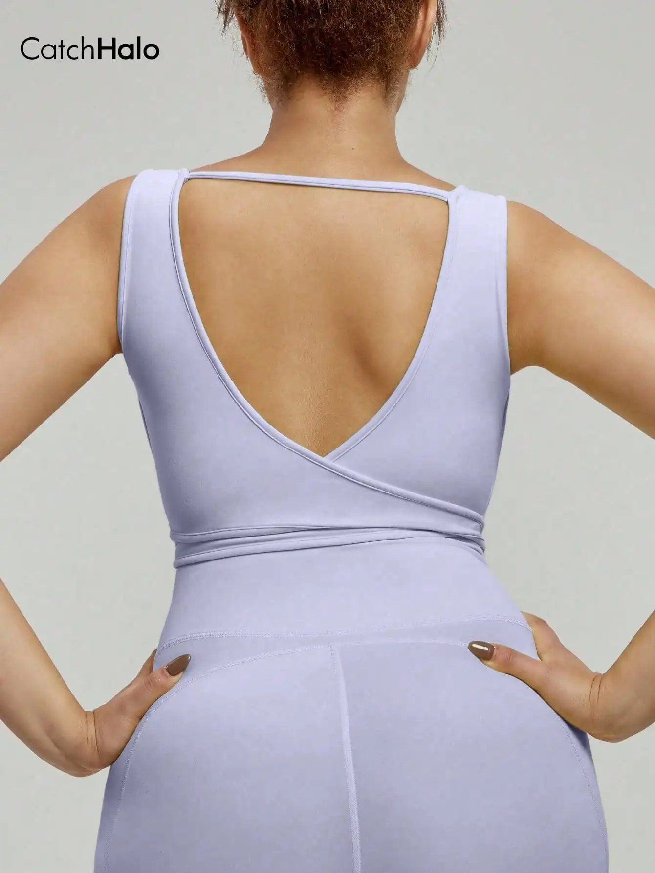 Plus Size Sports Bra Women Adjustable Waist Strap Crisscross V Back High Stretch Yoga Bra Breathable Fitness Gym Workout Top