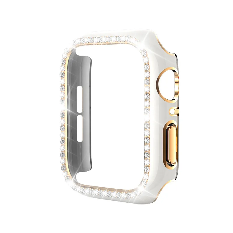 Diamond Case for Apple Watch 8 7 45mm 41mm Anti-drop Protection Case for iWatch 6 5 4 3 SE 44mm 41mm 40mm 38mm Replacement Shell