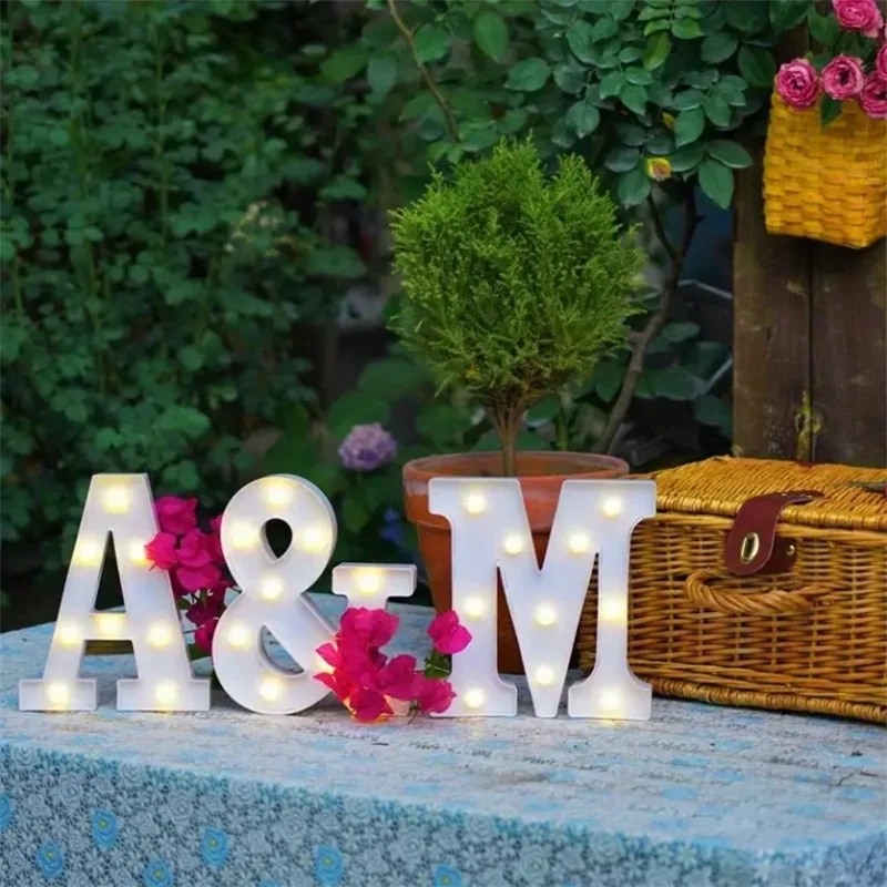 16cm LED letter warm light, letter number light with battery, used for home decoration lights for proposals and birthday parties