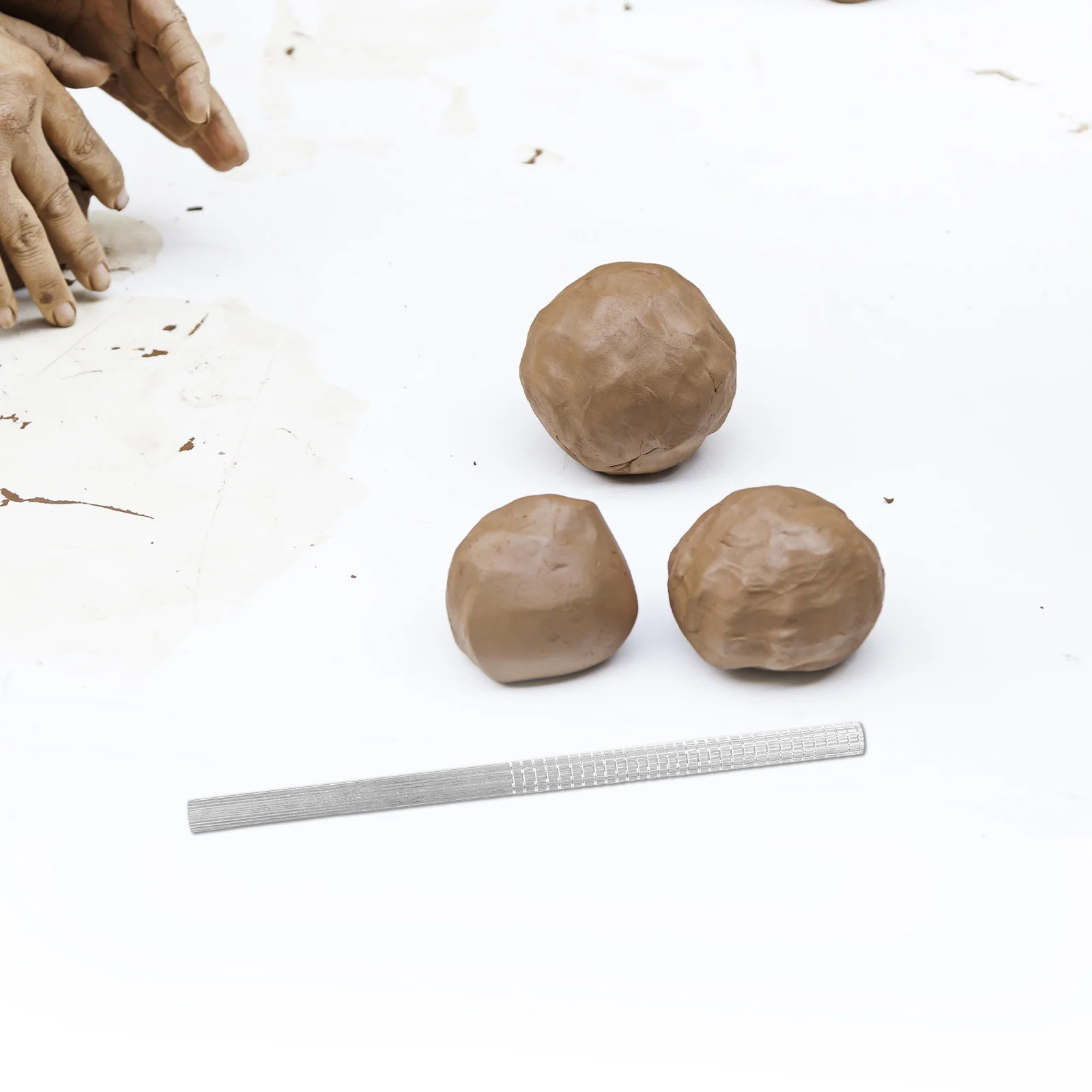 

Clay Texture Roller Sweater Pattern Aluminum Embossing Tool for Pottery Polymer Clay DIY Craft Home School Studio