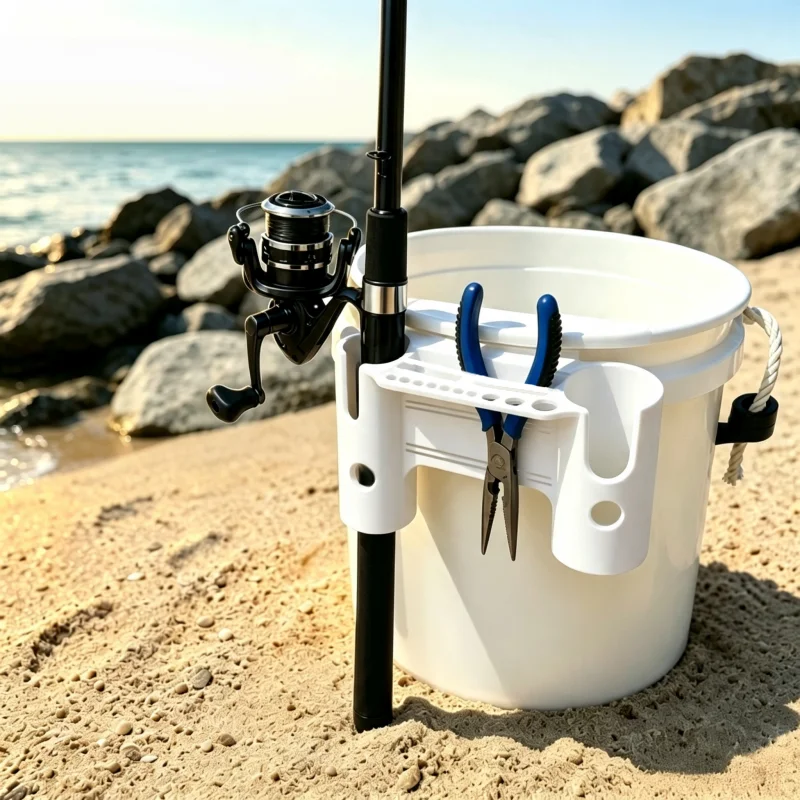 1pc - Fishing Tackle Tray, Fits 5-Gallon Bucket, Tool Slots, Pliers Holder and Tackle Slots (Bucket Not Included). Christmas Gif