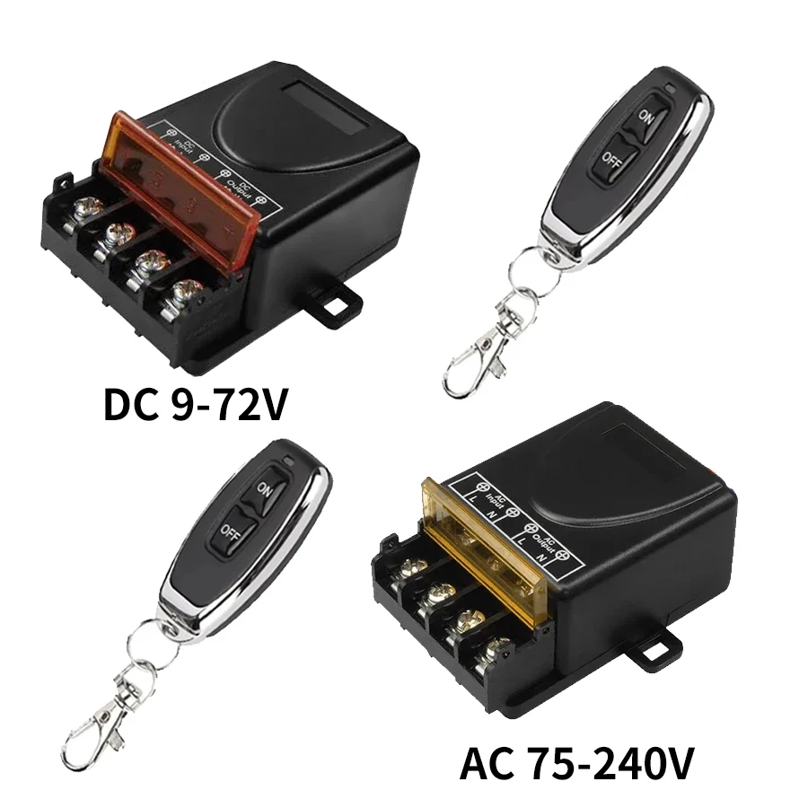 RF 433Mhz Garage Remote Control Switch 30A 12V 24V 220V 110V Gate Door Remote Relay Transmitter for Water Pump Motor LED Lamp
