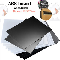 1Pcs ABS Plastic Board Model Sheet Material Thickness 1mm/1.5mm/2mm/3mm White/Black Plastic Board For DIY Model Part Accessories