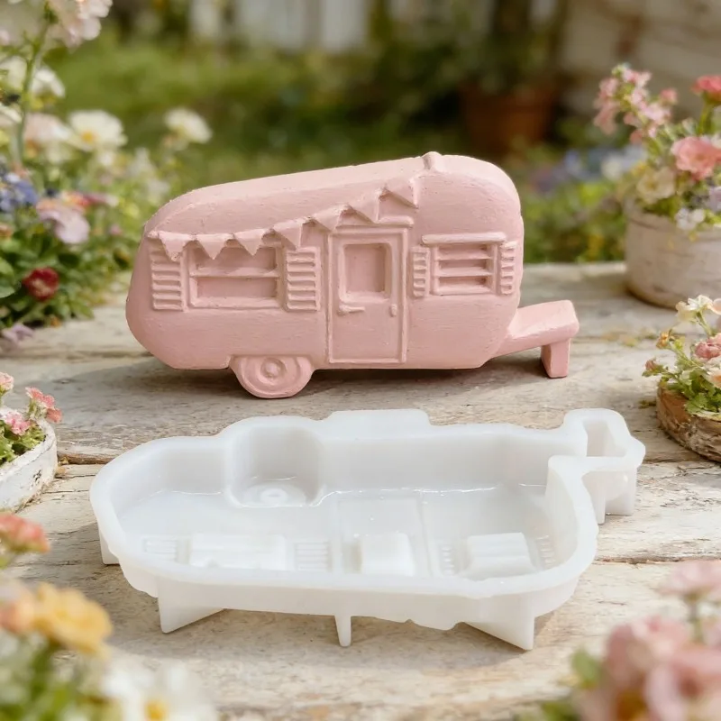 Campervan Decoration Decoration Cement Plaster Mold DIY Silicone Mold  Cake Decoration Accessories  Molds Silicone
