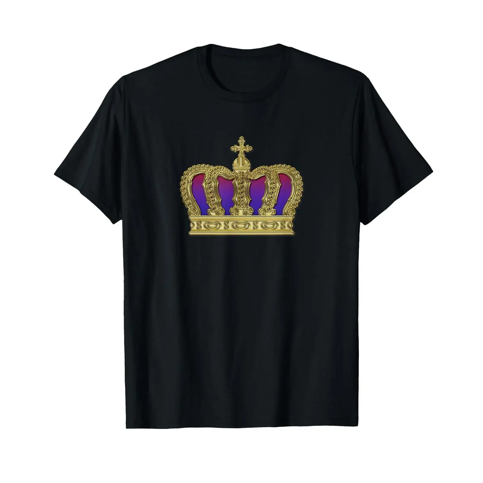 Royal Cross Crown Gold Red Purple T Shirt vintage Washed Unisex streetwear Stylish Soft graphic Versatile fashion Comfortable