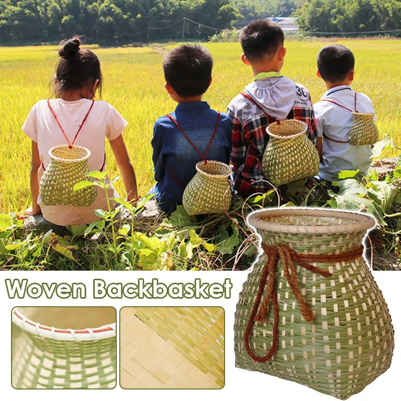 

Bamboo Basket Storage Woven Indoor Flowerpot Fish Tea Basket Vase Dance Props Performance Props Bamboo Basket Weaving