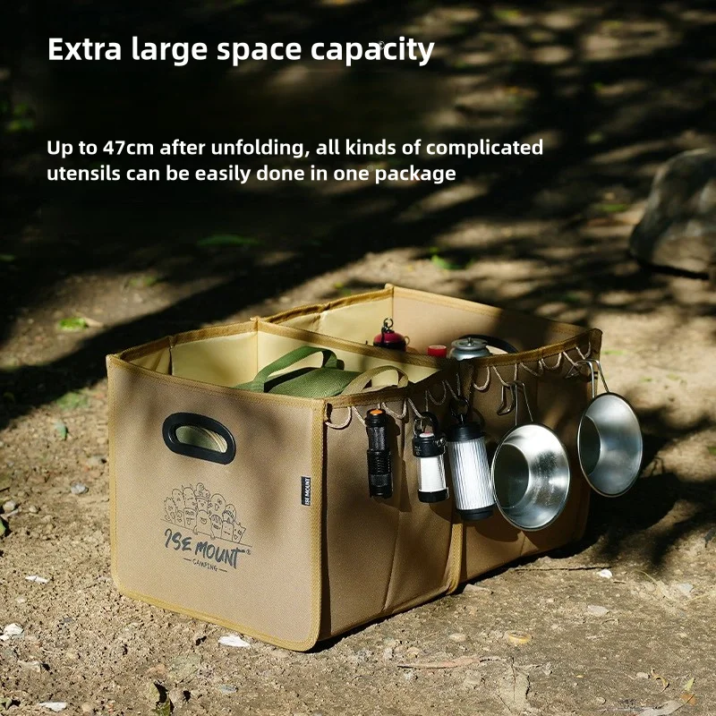 Outdoor Large Capacity Storage Box Camping Snow Bowl Foldable Storage Bag Canvas Organizing Box Travel Miscellaneous Box