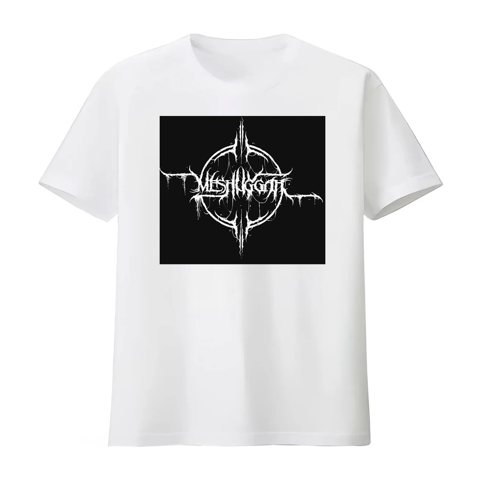 tour-meshuggah T-Shirt Summer Casual Cotton Tee Oversized Streetwear Tops Vintage Graphic Print Loose Fit Short Sleeve