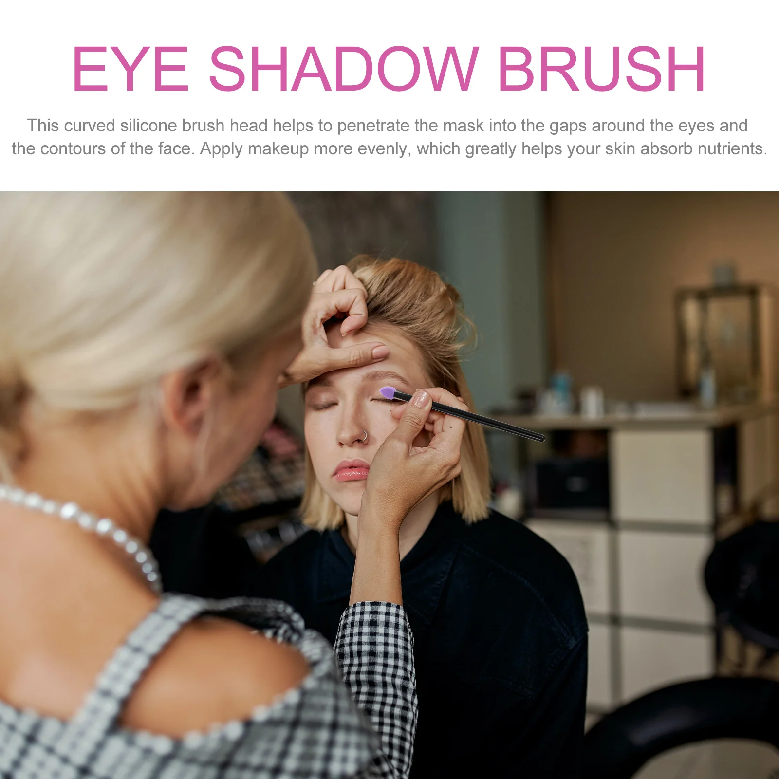 

5pcs Silicone Brush Multifunctional Reusable Eyeshadow Tool For Facial Mask Moisturizer Smooth Handle Portable Makeup