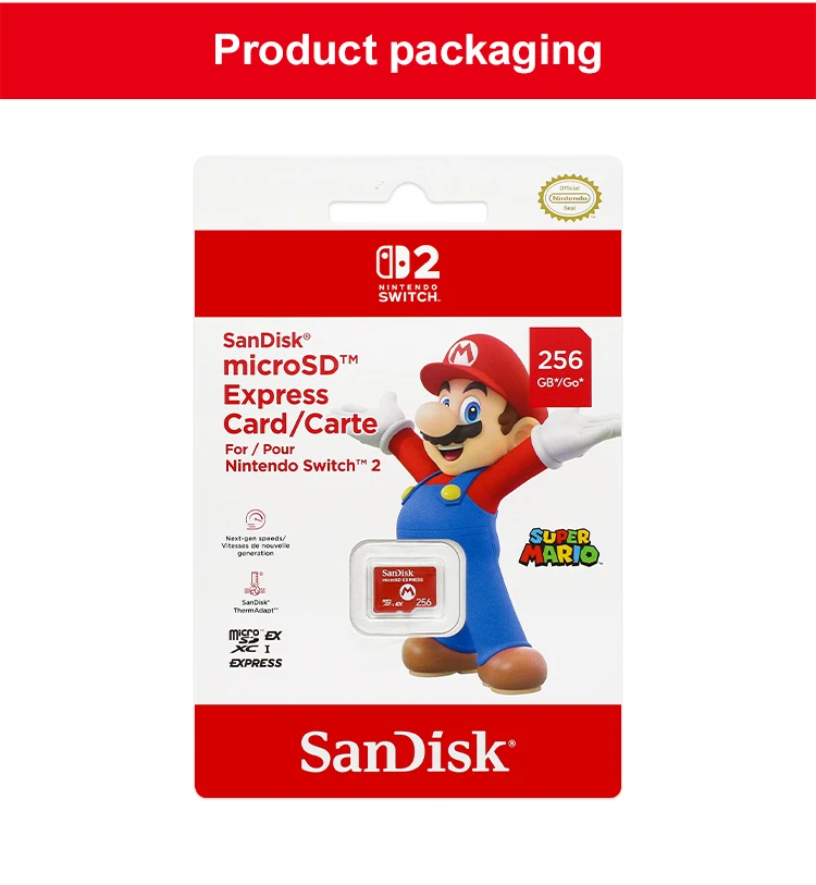 SanDisk microSD Express-Karte 256 GB Lesegeschwindigkeit bis zu 880 MB/s Speicherkarte High Speed für Nintendo Switch 2 unterstützt Switch2 Spiel – Detail 12