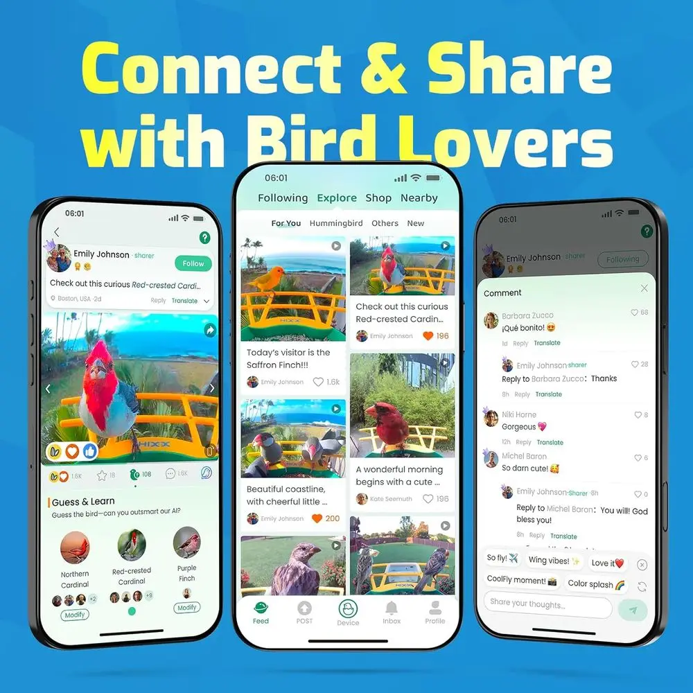 وحدة تغذية الطيور الذكية مع كاميرا، تعمل بالطاقة الشمسية، تحديد الذكاء الاصطناعي المجاني لالتقاط الفيديو التلقائي ومغذيات الطيور الفيديو بدقة 2K للأماكن الخارجية مع S #6