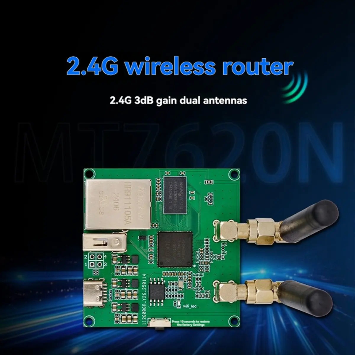 N86R 2.4G Wireless Wifi Router Module 300Mbps Double Antenna WiFi FPV Video Transmission Module MT7620N Open Source Router