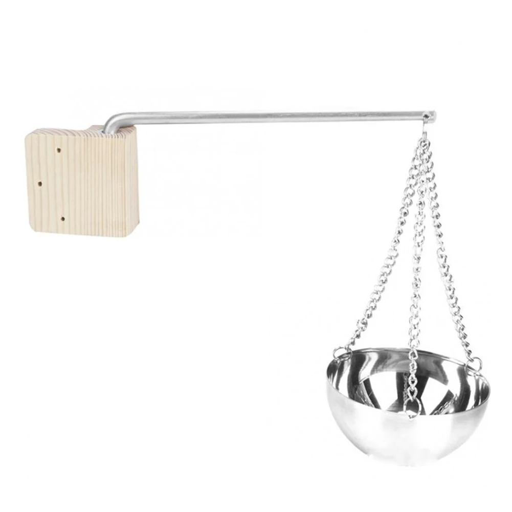 Stainless Steel Sauna Essential Oil Cup Wood Wall Mount Aroma Diffuser Bowl For Traditional Infrared Spa Room Decoration