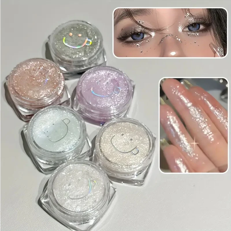Metallic shimmer eyeshadow gel, Matte Shimmer Highlighting Gel Eyeshadow Palette, light and natural, easy to apply, gel texture