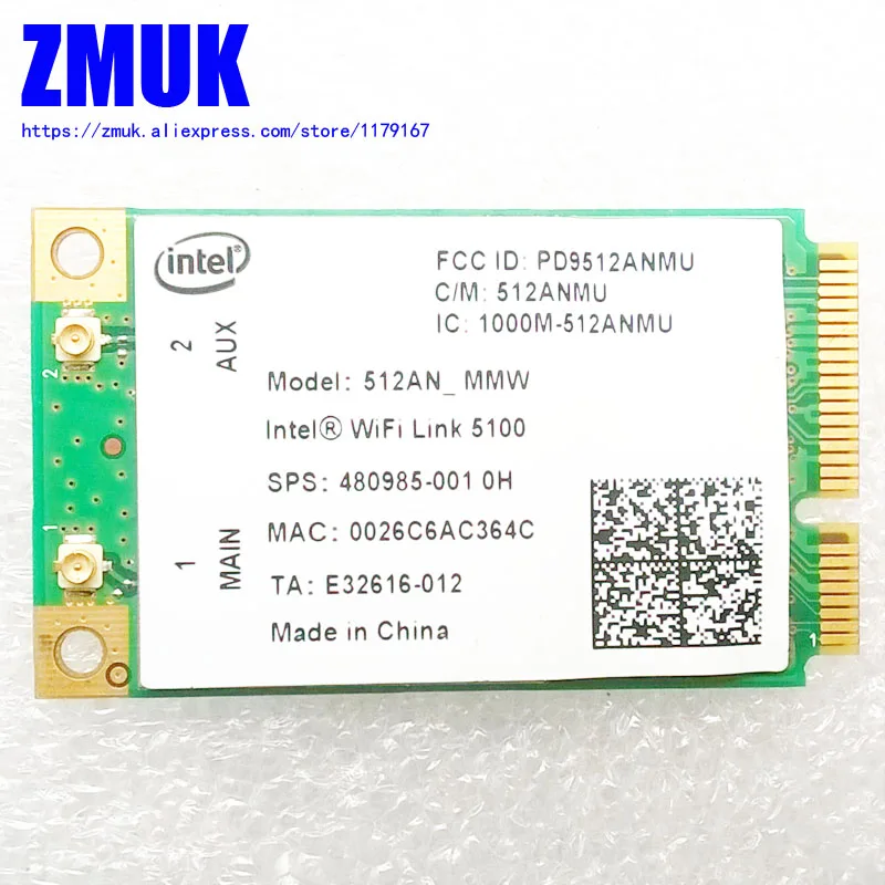 Intel WiFI Link 5100 Wireless Card For HP DV4 DV5 DV7 CQ40 CQ50 CQ60 2730P 6930P Series,P/N 480985-001