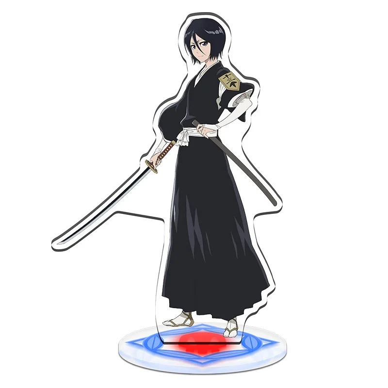 BLEACH 15cm Ishida Uryu Inoue Orihime Kurosaki Ichigo Kuchiki Rukia Acrylic Figure Keychains Desktop Ornament Display