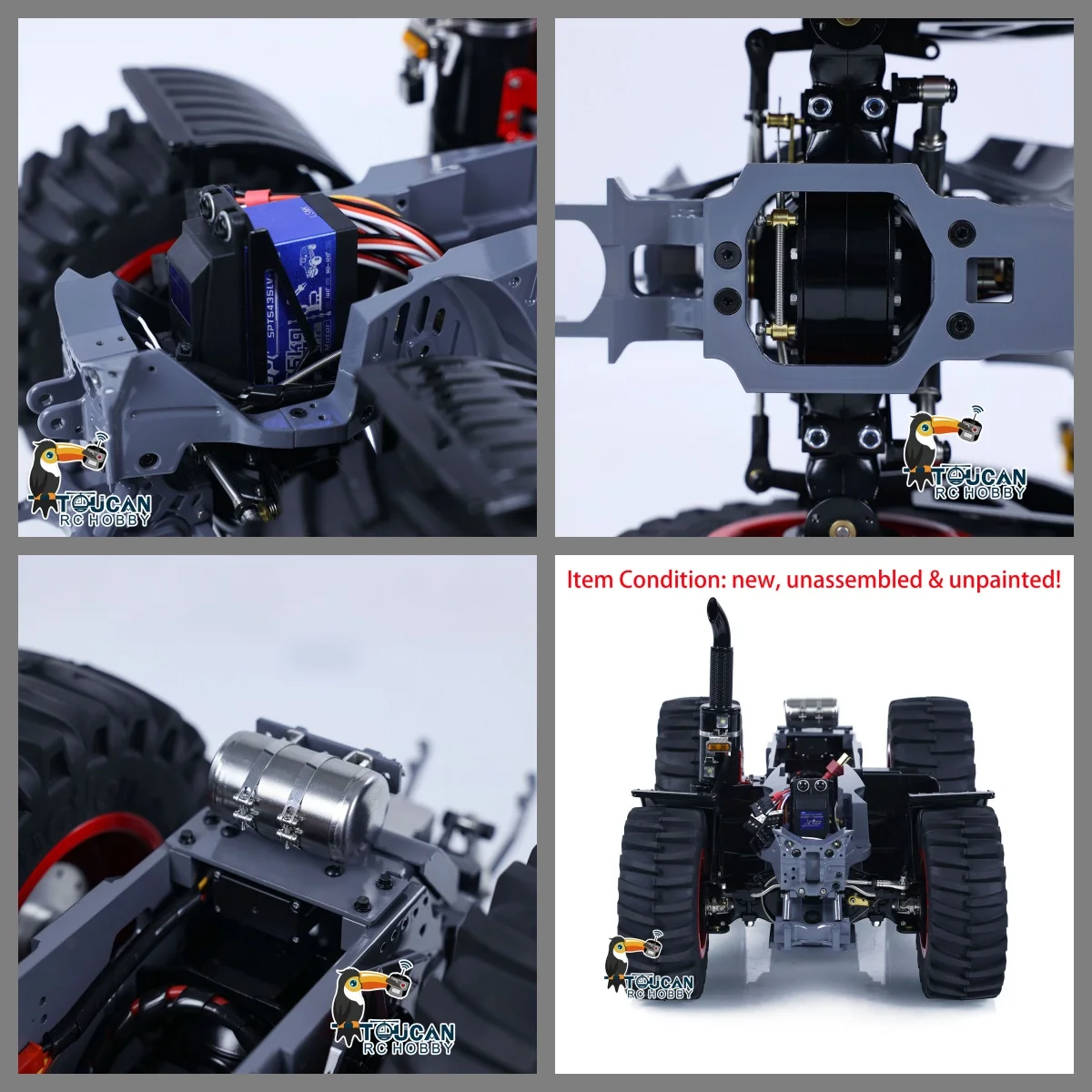 

LESU 1/16 4X4 Metal Chassis Part Unpainted Kits for Toys AOUE-1050 RC Tractors Remote Control Car DIY Model with ESC Motor Servo
