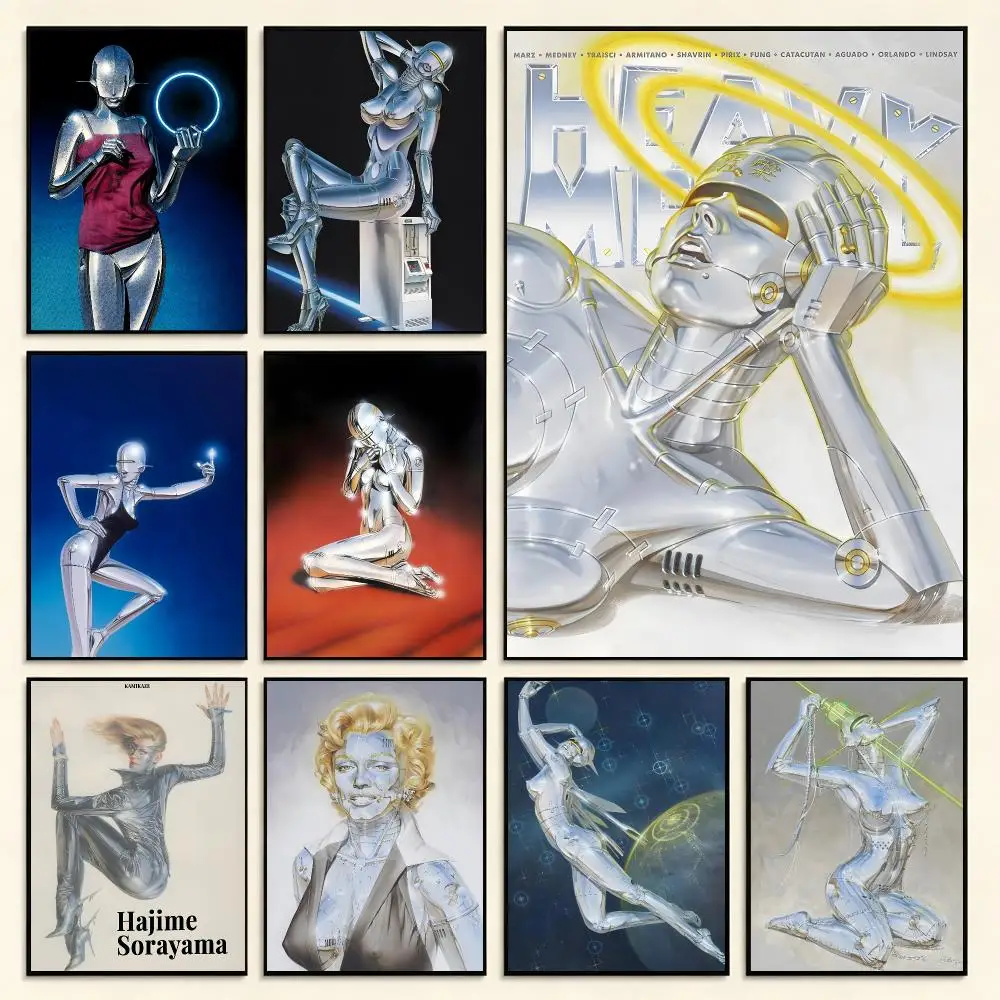 Illustrator Hajime Sorayama Poster Digital Solvent Print Waterproof PP Fade-Resistant Wall Art Room Decor Gift