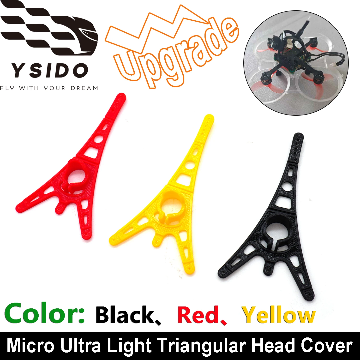 YSIDO Micro Ultra Light Triangular Head Cover for Betafpv Air65 Air75 RC FPV Drone Quadcopter Frame Kit DIY Upgrade Accessories