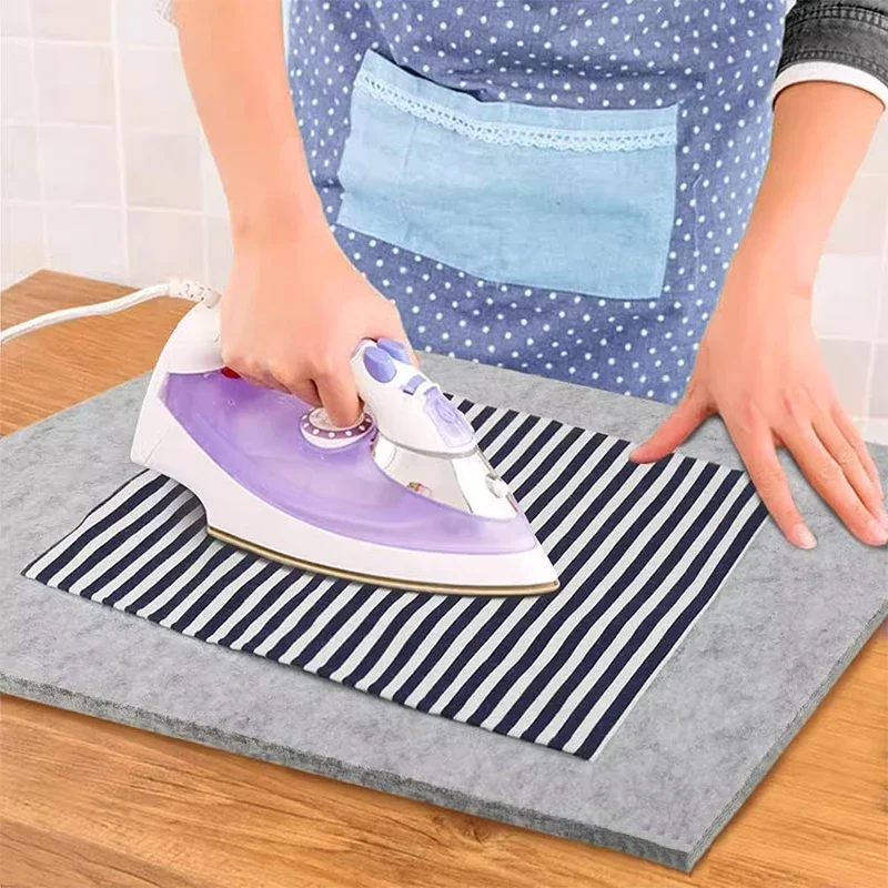 1pc Felt Ironing Mat Travel Portable Ironing Board Pad For Sewing Supplies High Temperature Protect Against Burn Mat Cover