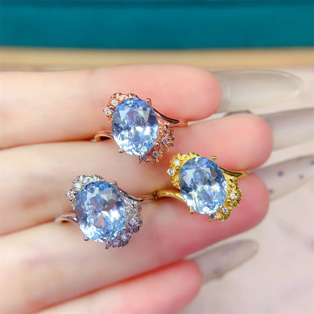 

Radiant Natural Topaz Sterling Silver Ring S925 Shimmering Gemstone Jewelry for Women Ideal for Parties Casual Wear