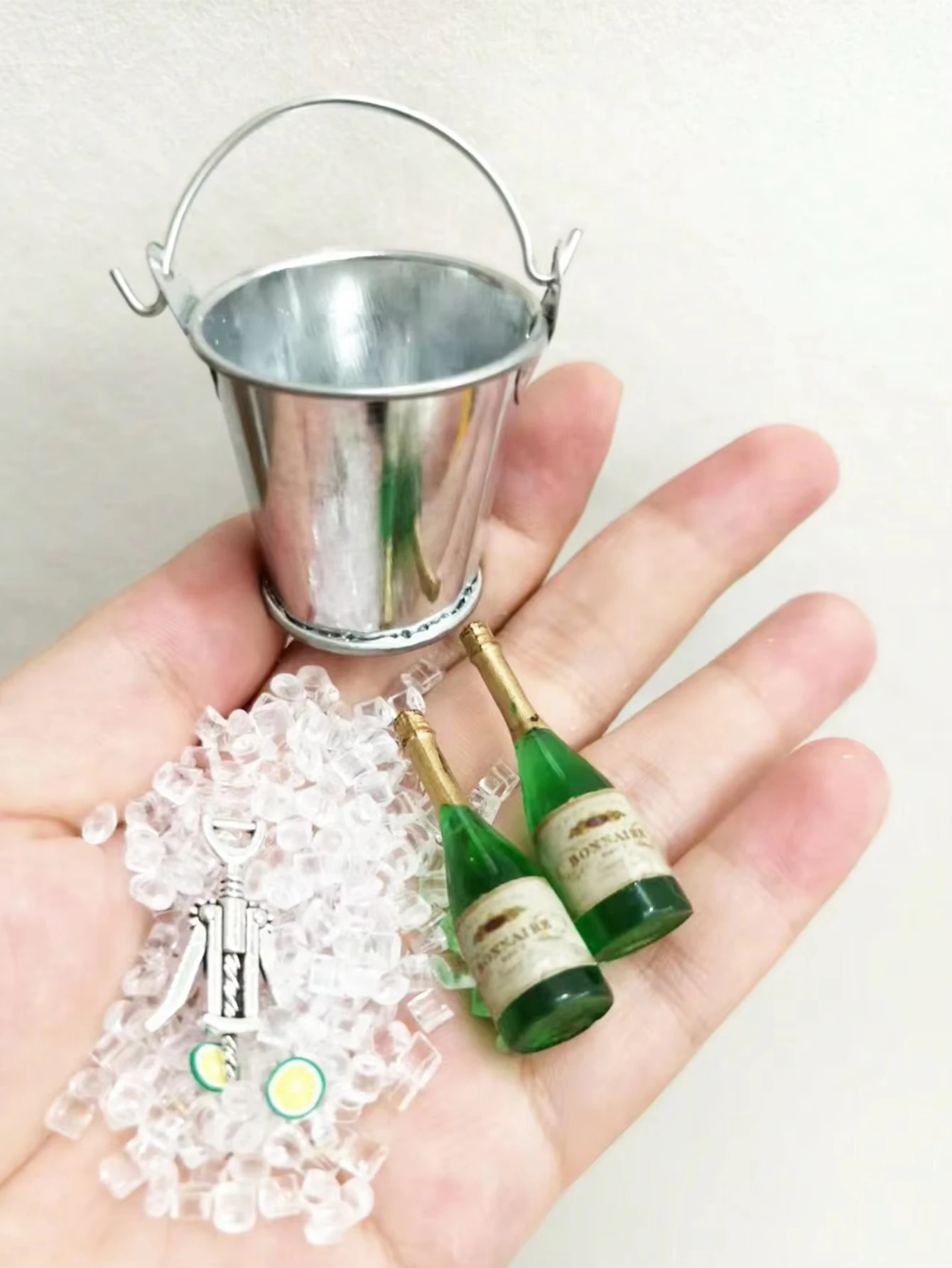 Dollhouse Mini Wine Champagne Set 1:6 1:12 Scale Miniature Toy Ornament Doll House Decoration Accessories Ideal for Holiday Gift - view 6