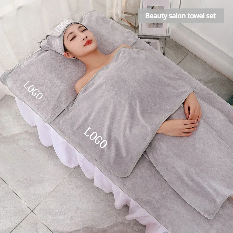 

SPA Dedicated Towel Bed Towel Thickened Beauty Salon Customized Logo Set Bath Hair towels