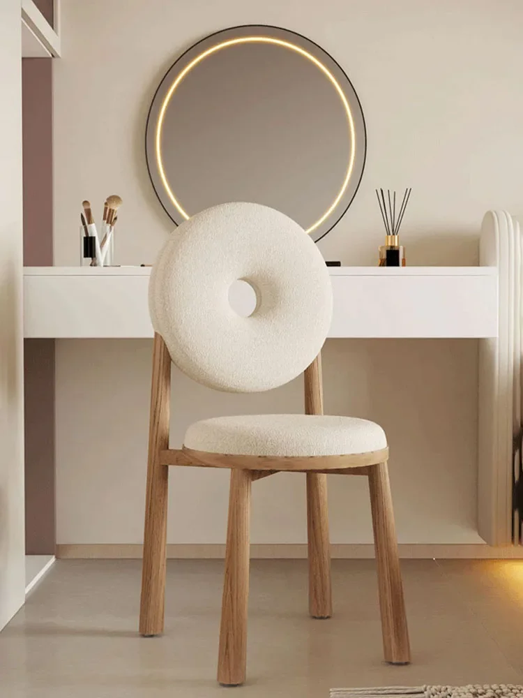 

Nordic Designer Doughnut Dining Chair Light Luxury Living Room Furniture Cashmere Coffee Chairs Creative Bedroom Makeup