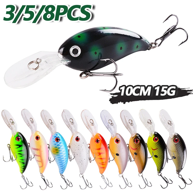 3/5/8 pçs de conjunto de isca de pesca de manivela aleatória tamanho 18cm/1.6g alta qualidade mini natação oscilação biomimética isca artificial