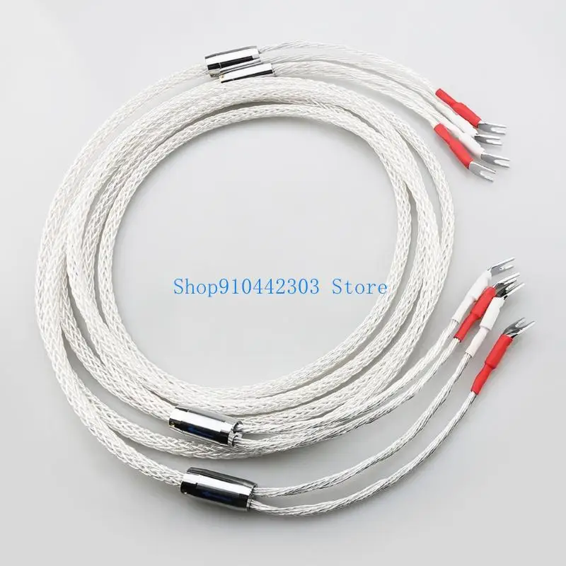652F Clear Sound Transmission Speaker Wire With Reinforced Carbon Fibered Housing And Rhodium Plugs