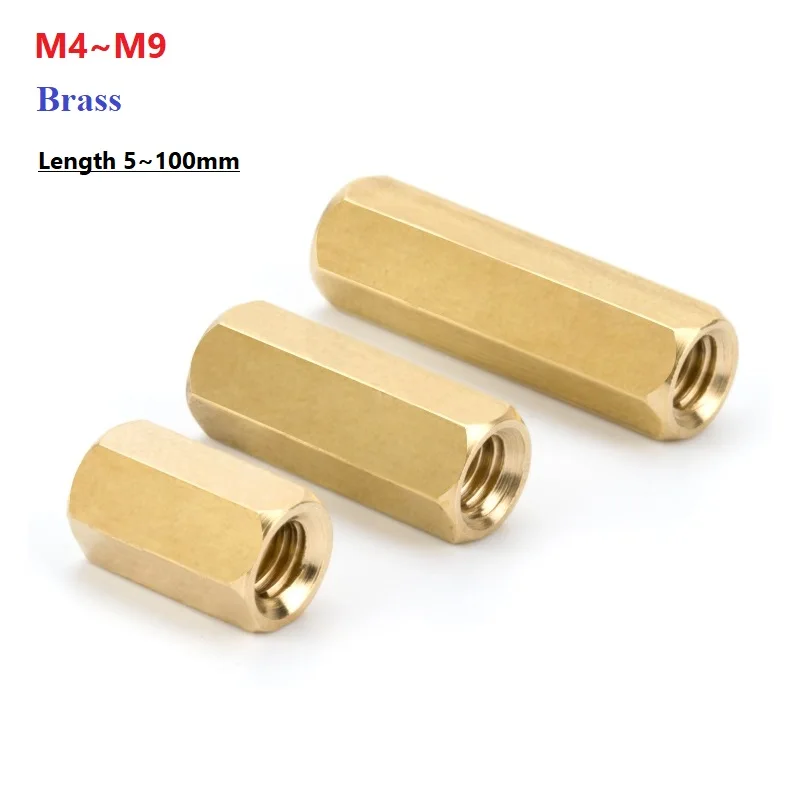 Brass Hollow Column Double Pass Hex Standoff Board Pillar Hexagon M4 M5 M6 M7 M8 M9 Thread PCB Motherboard Spacer Nut