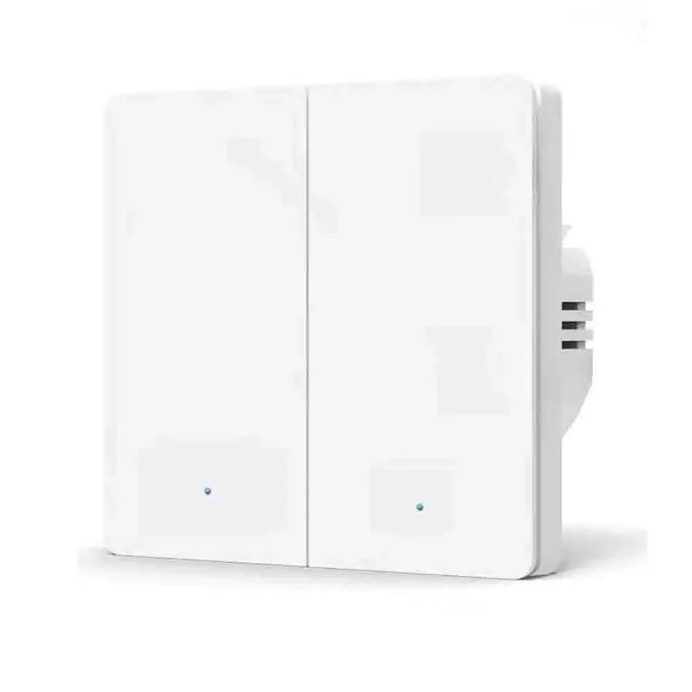 1pc 2-Gang Smart Button Switch Voice Control Wall Light Switch Multiple Control Way Power-Off Memory Wall Light Switch